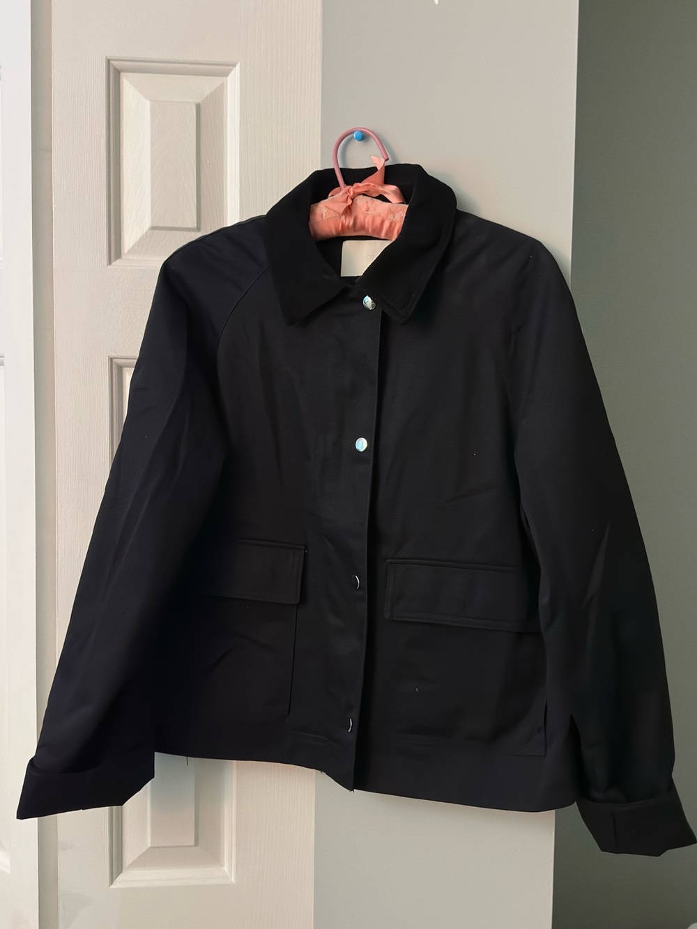 H&M Black Utility Jacket with Flap Pockets
